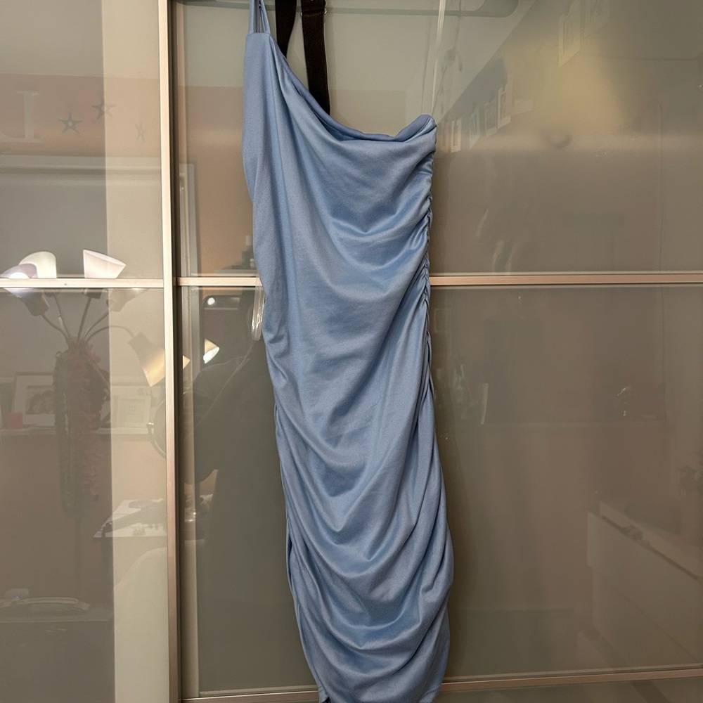 Altar'd State Blue One Shouldered Bodycon Dress- NEVER WORN XS